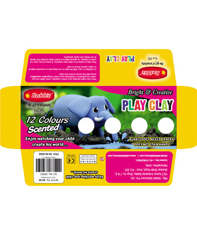 PLAY CLAY 12 COLOR STRIPES 100GM