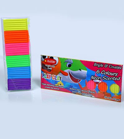 PLAY CLAY NEON 6 COLOR STRIPES 50GM
